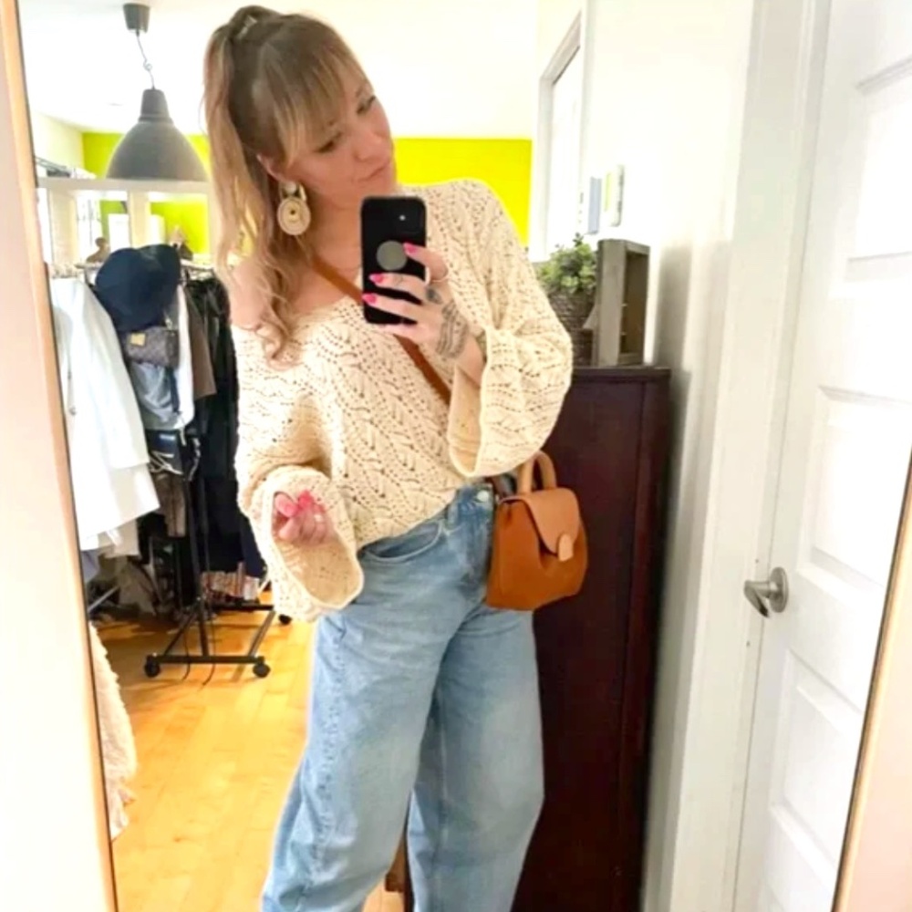 ZARA Openwork Knit Sweater NWT